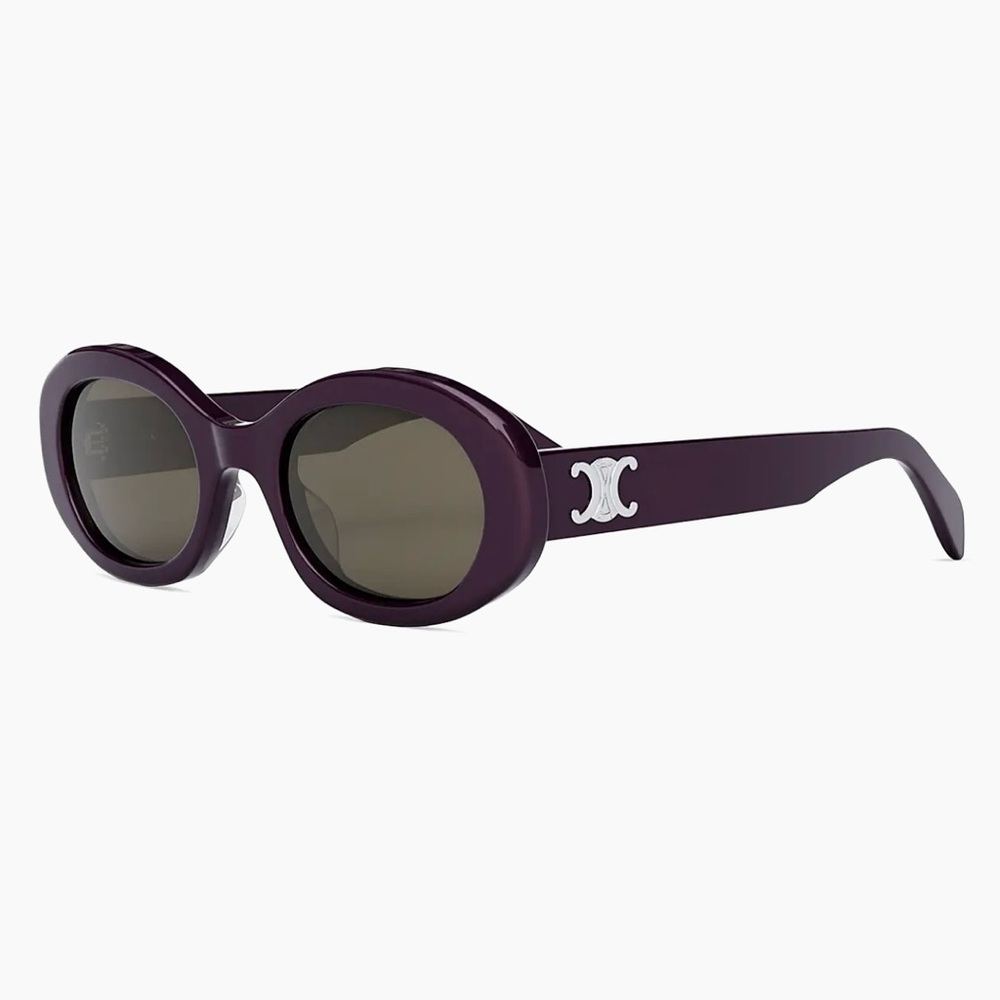 CELINE Triomphe 52mm Oval Sunglasses
SHINY VIOLET / BROWN